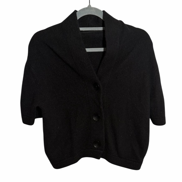 COS Sweaters - COS Black Short-Sleeve wool Cardigan